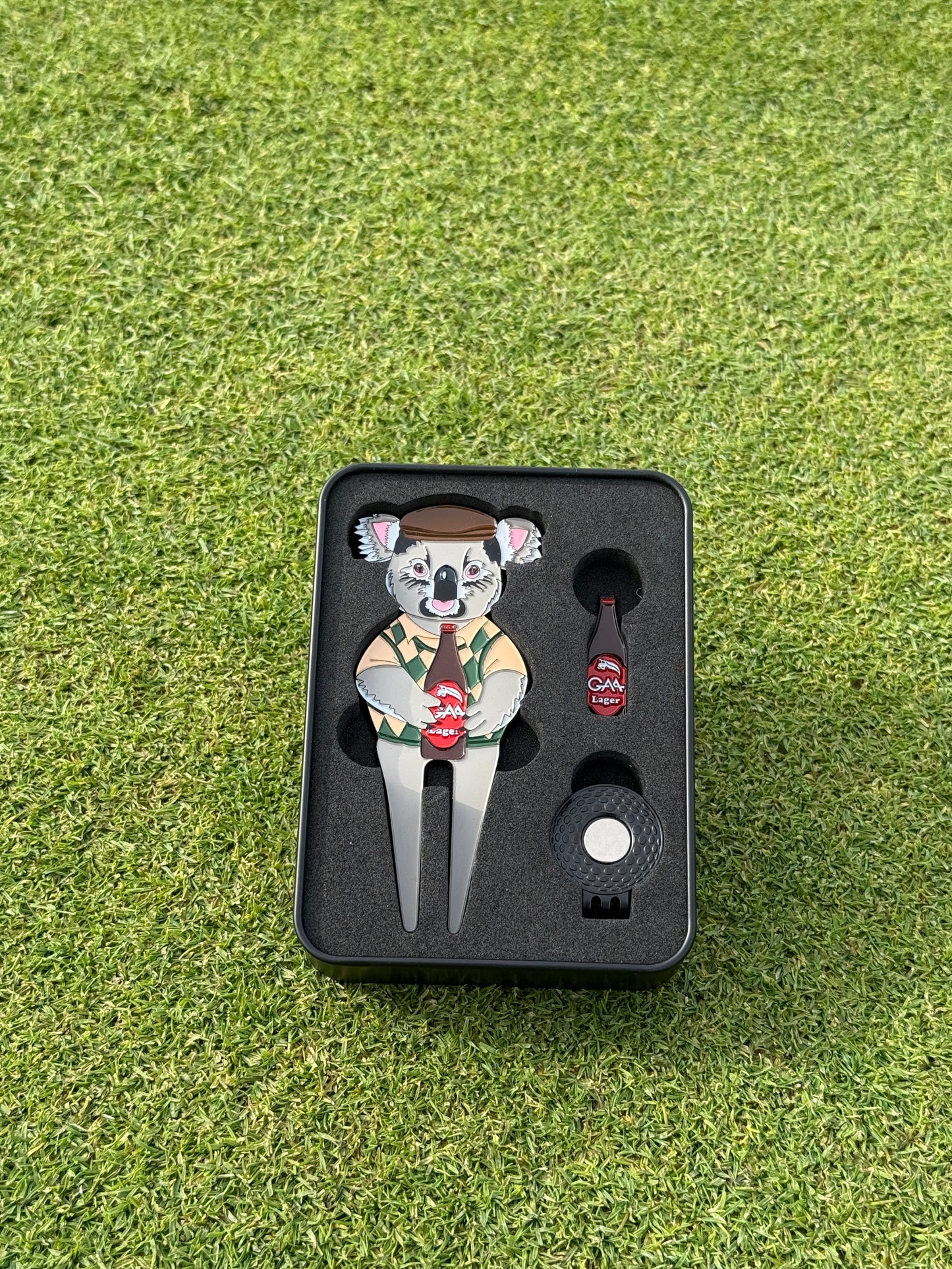 Golfing Koala divot tool + ball marker & hat clip